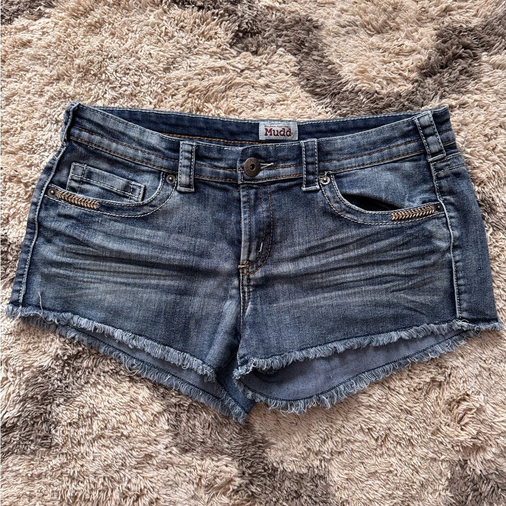 Mudd Frayed Hem Blue Jean Shorts